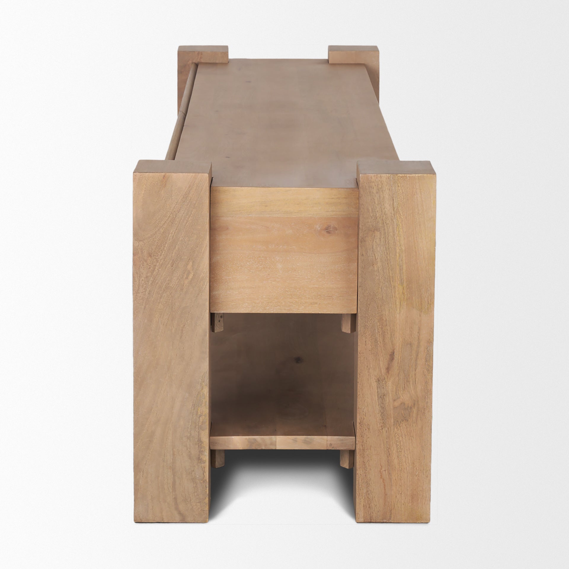 Beth Media Console – Light Brown Solid Mango Wood - Dekor Butik
