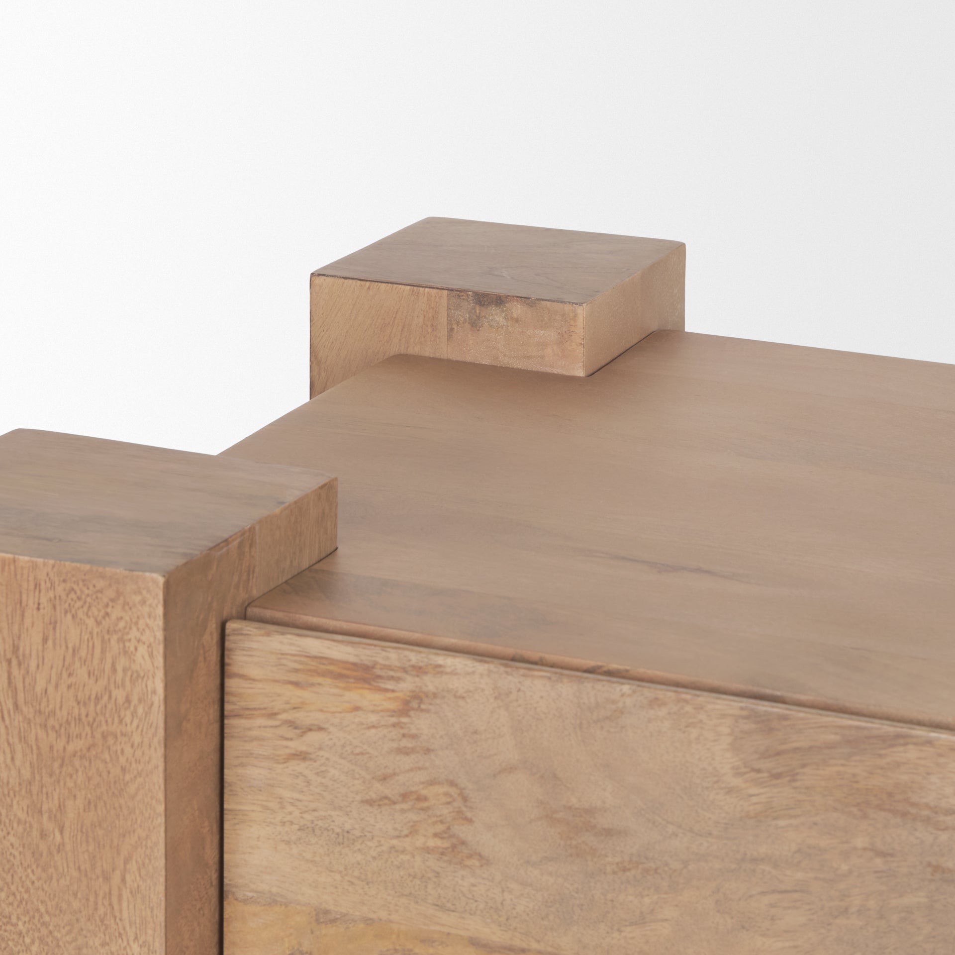Beth Media Console – Light Brown Solid Mango Wood - Dekor Butik