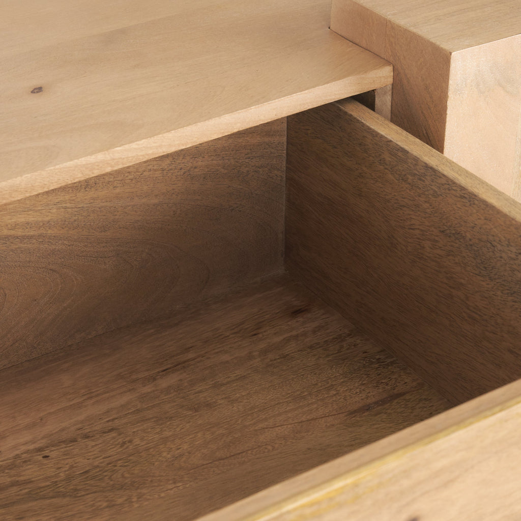 Beth Media Console – Light Brown Solid Mango Wood - Dekor Butik