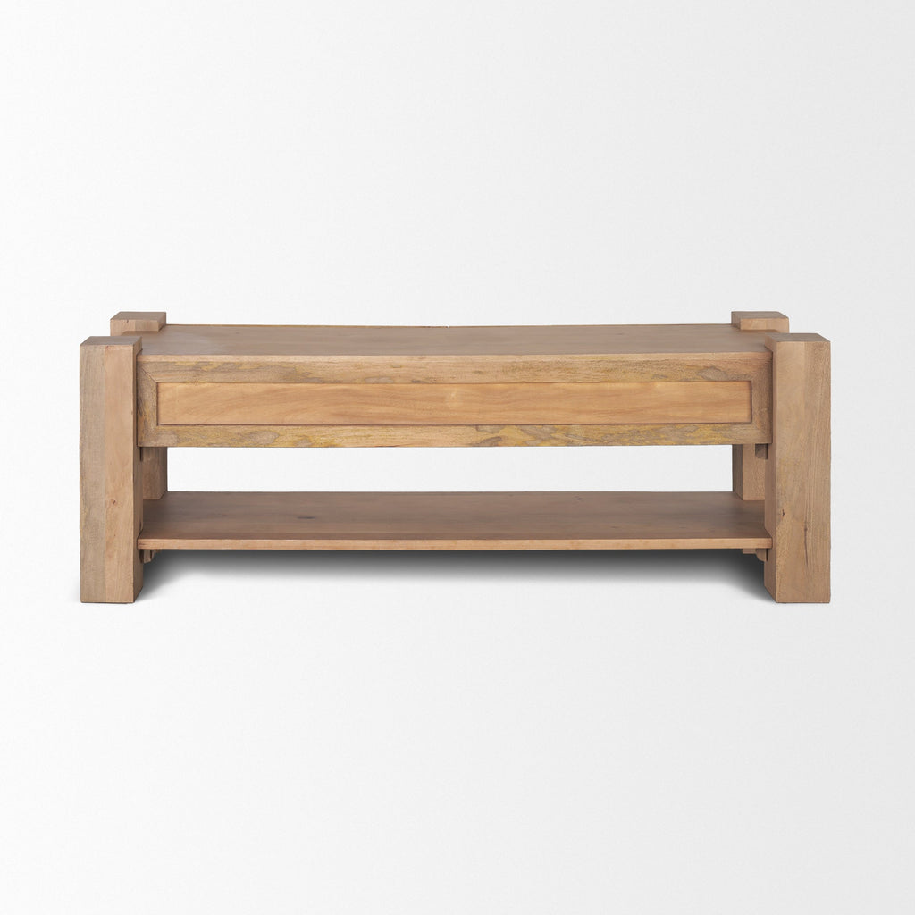 Beth Media Console – Light Brown Solid Mango Wood - Dekor Butik