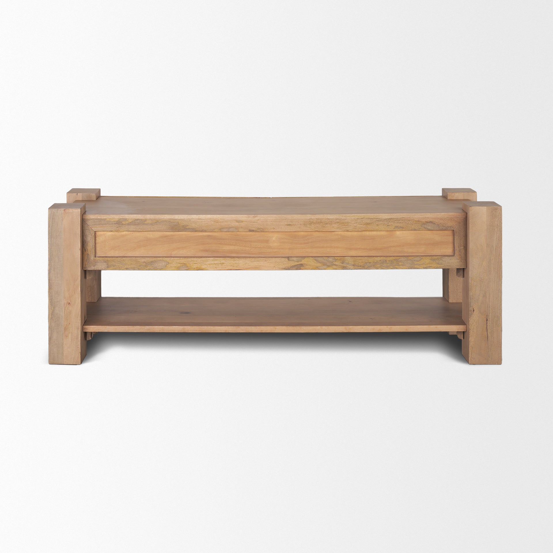 Beth Media Console – Light Brown Solid Mango Wood - Dekor Butik