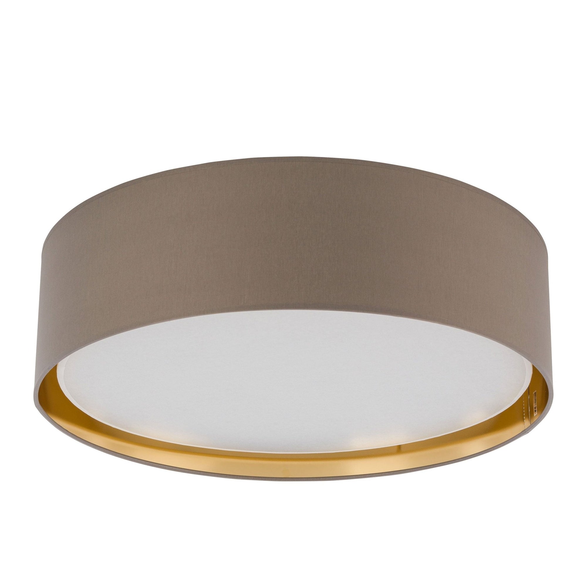 BILBAO Gold Fabric Flush Mount Ceiling Light for Bedroom, Hallway & Living Room - Dekor Butik
