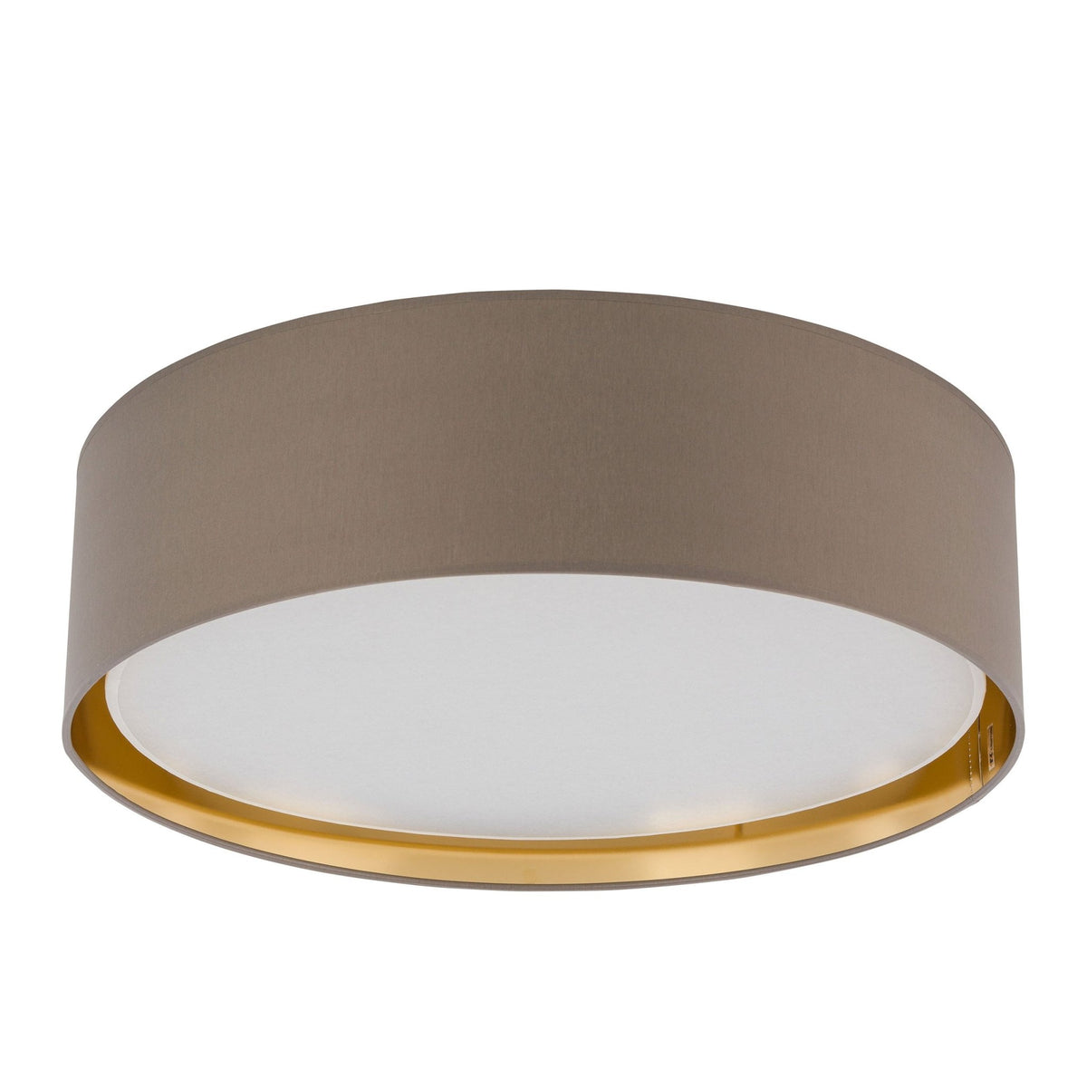 BILBAO Gold Fabric Flush Mount Ceiling Light for Bedroom, Hallway & Living Room - Dekor Butik