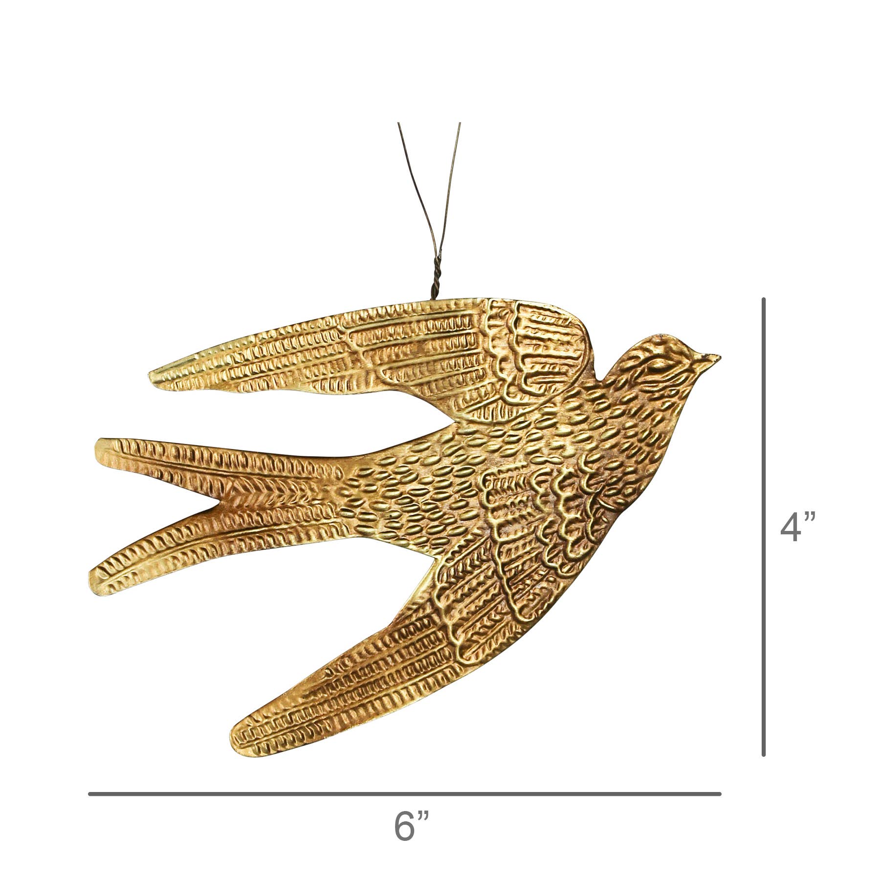 DecorBird Ornament, Gold Antique - Dekor Butik