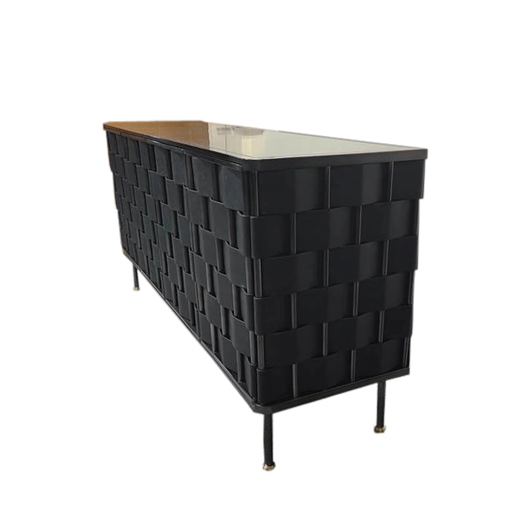 Bishop Sideboard - Black Leather - Dekor Butik
