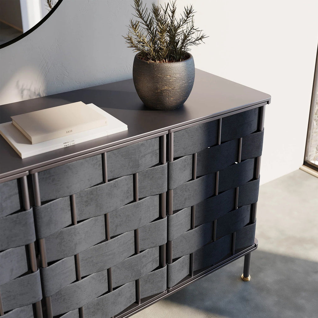 Bishop Sideboard - Black Leather - Dekor Butik