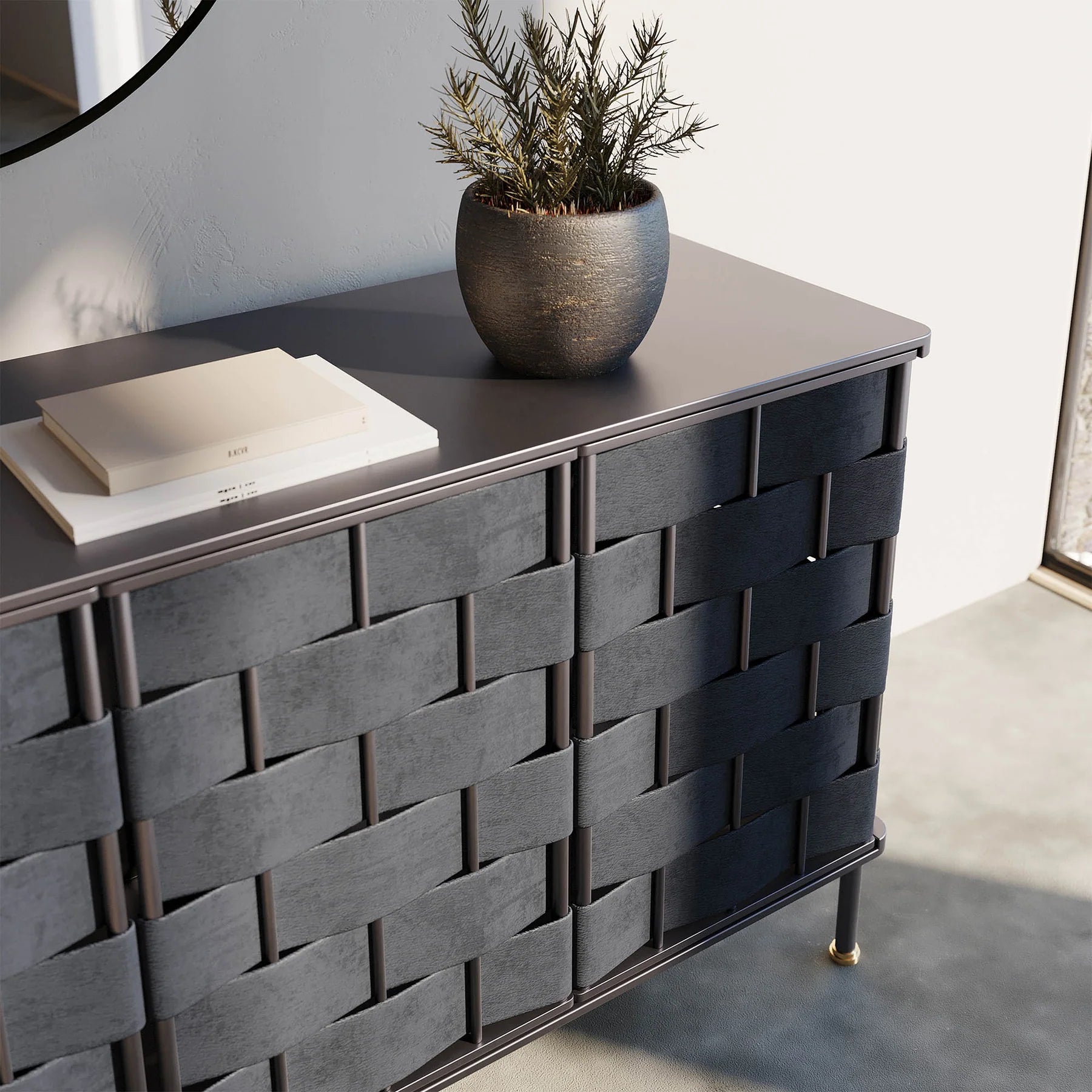 Bishop Sideboard - Black Leather - Dekor Butik