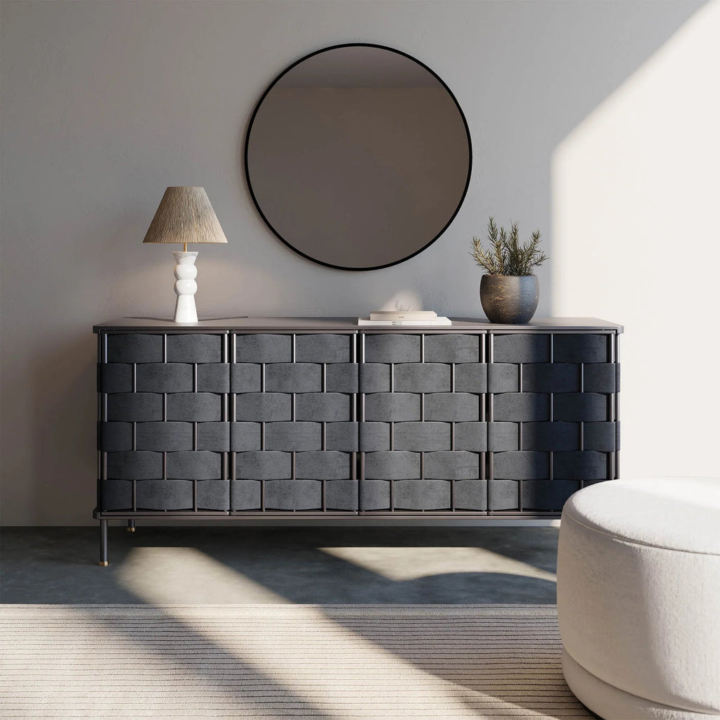 Bishop Sideboard - Black Leather - Dekor Butik