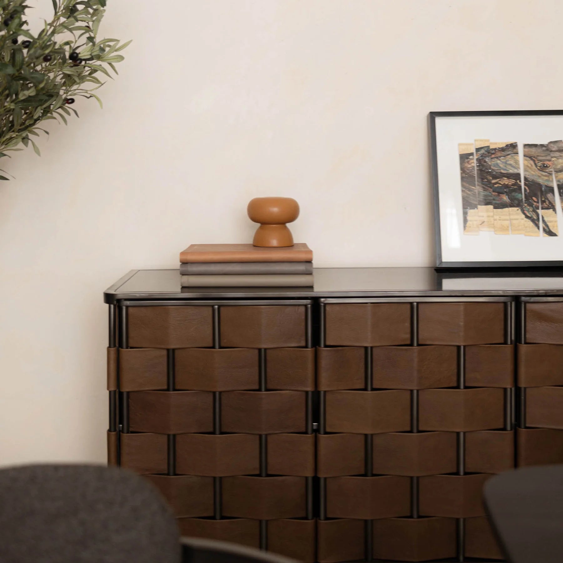 Bishop Sideboard - Brown Leather - Dekor Butik