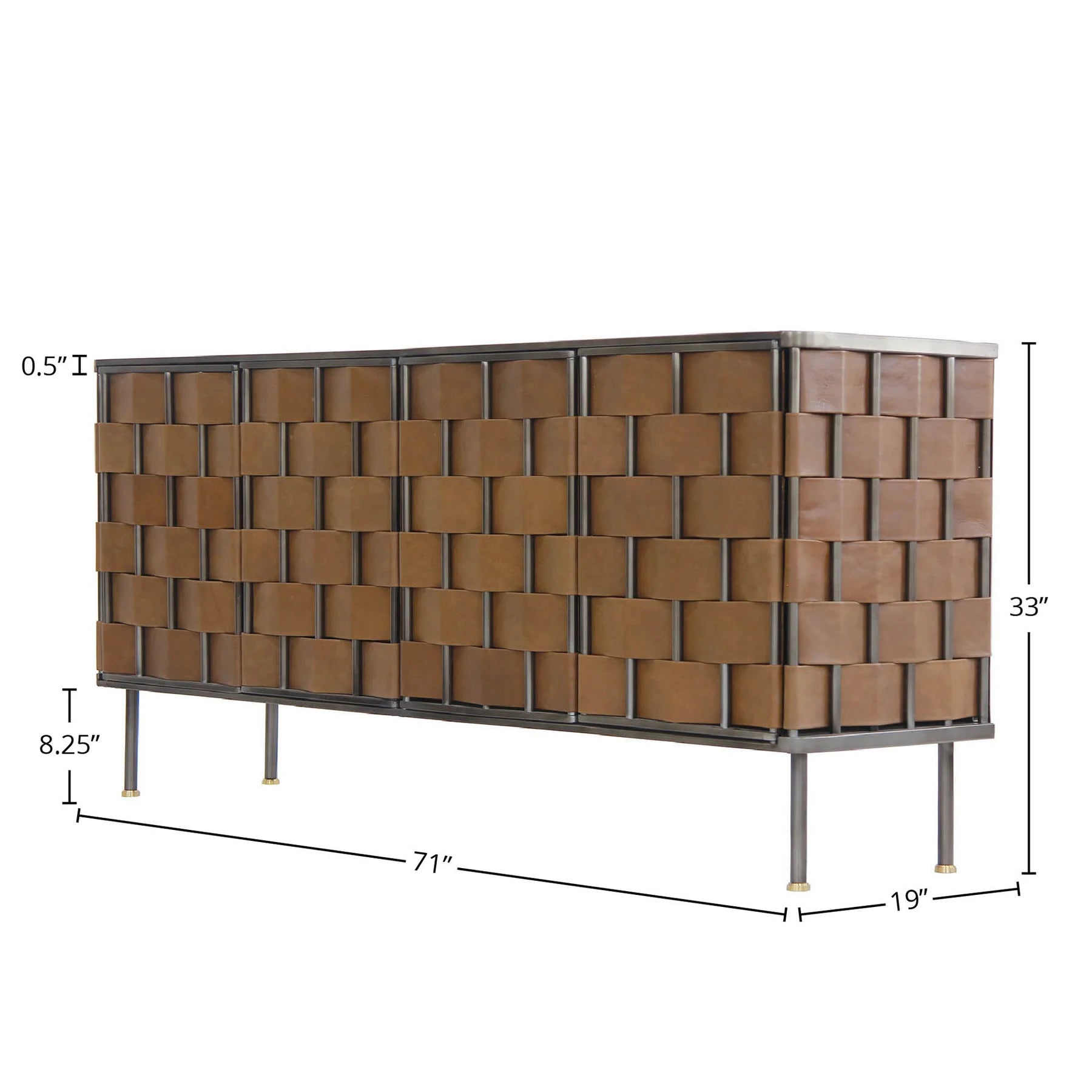 Bishop Sideboard - Brown Leather - Dekor Butik