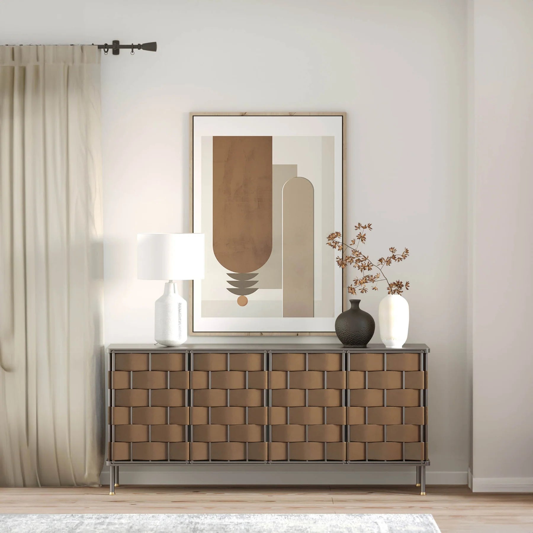 Bishop Sideboard - Brown Leather - Dekor Butik