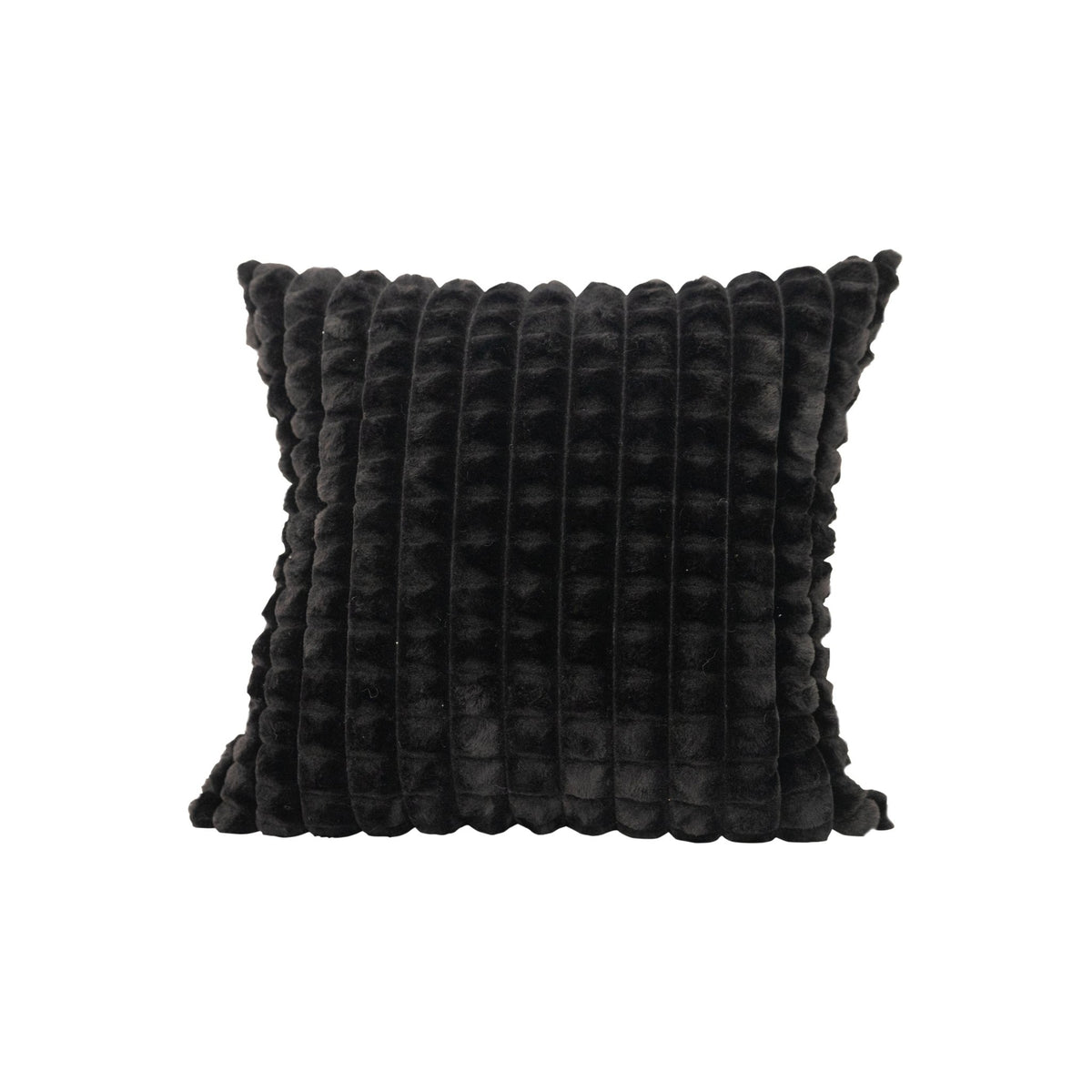 Decorative CushionsBlack Faux Fur Textured Pillow 20"x 20" - Dekor Butik