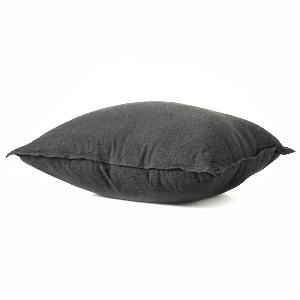 Decorative CushionsBlack Linen Decorative Pillow 24" x 24" - Dekor Butik