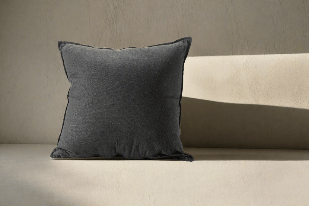 Decorative CushionsBlack Linen Decorative Pillow 24" x 24" - Dekor Butik