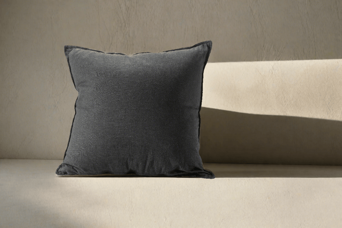 Decorative CushionsBlack Linen Decorative Pillow 24" x 24" - Dekor Butik