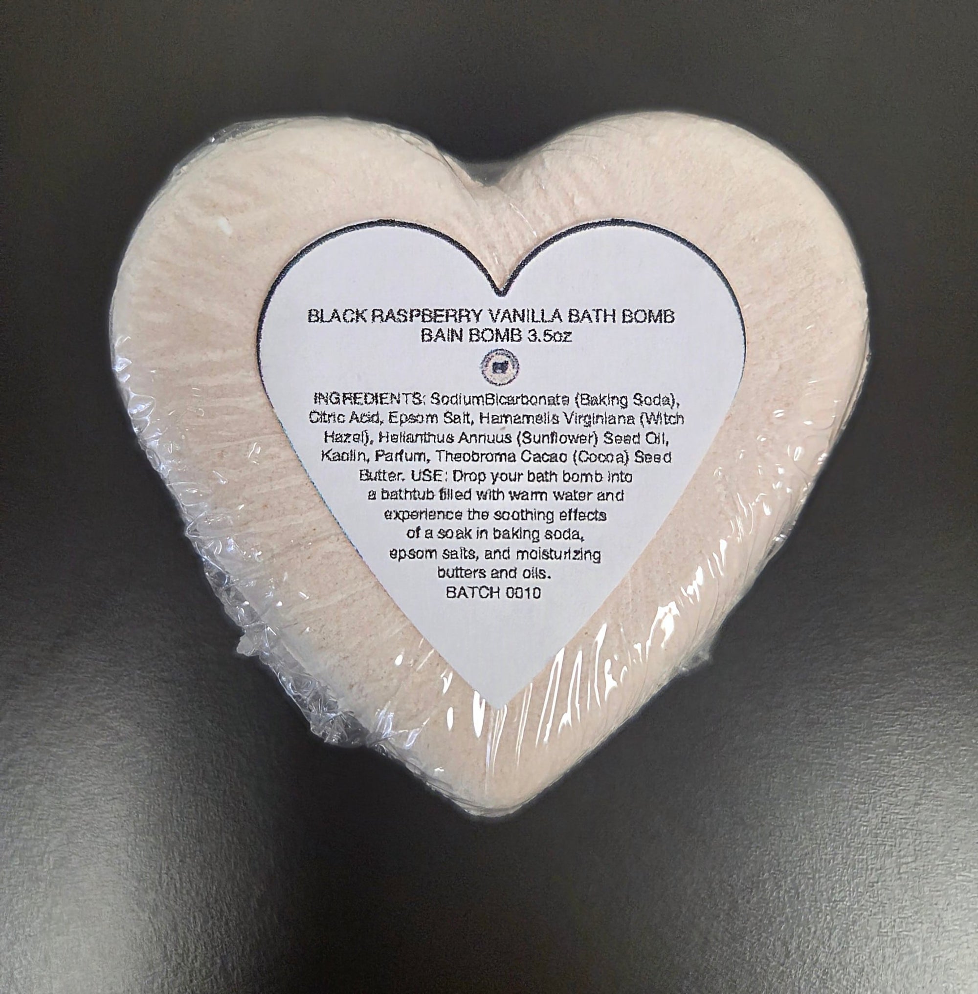 Black Raspberry Vanilla Heart Shaped Bath Bomb - Dekor Butik