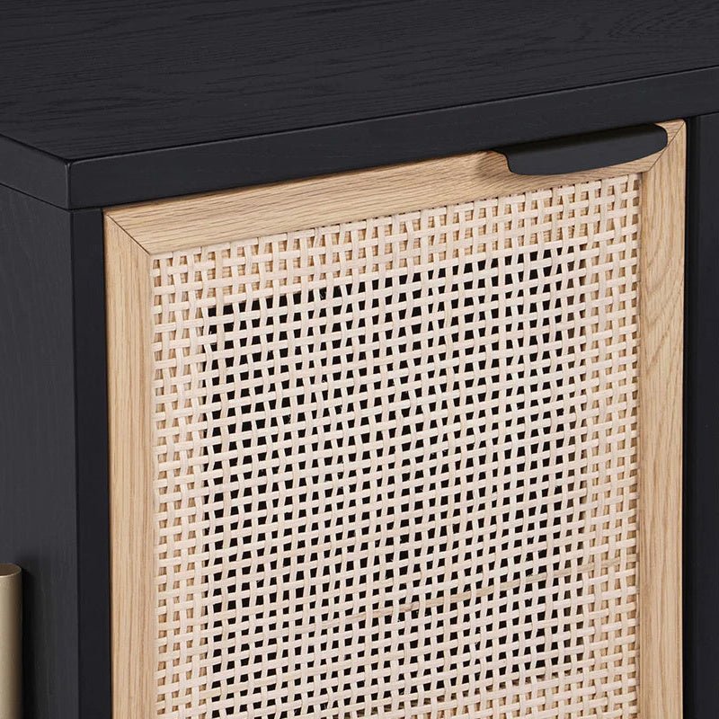 FurnitureBlack & Rattan Desk - Dekor Butik