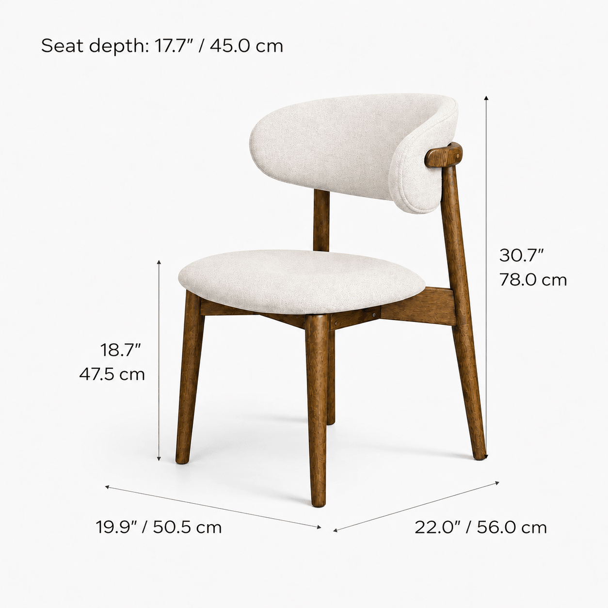 Dining ChairsBlush Solid Wood Dining Chair, Cream - Dekor Butik