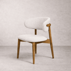 Dining ChairsBlush Solid Wood Dining Chair, Cream - Dekor Butik