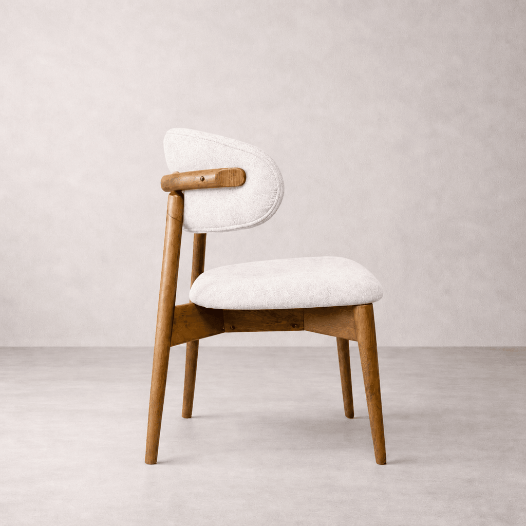 Dining ChairsBlush Solid Wood Dining Chair, Cream - Dekor Butik