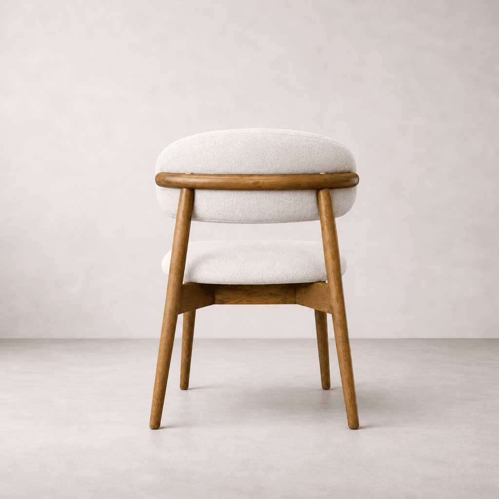 Dining ChairsBlush Solid Wood Dining Chair, Cream - Dekor Butik