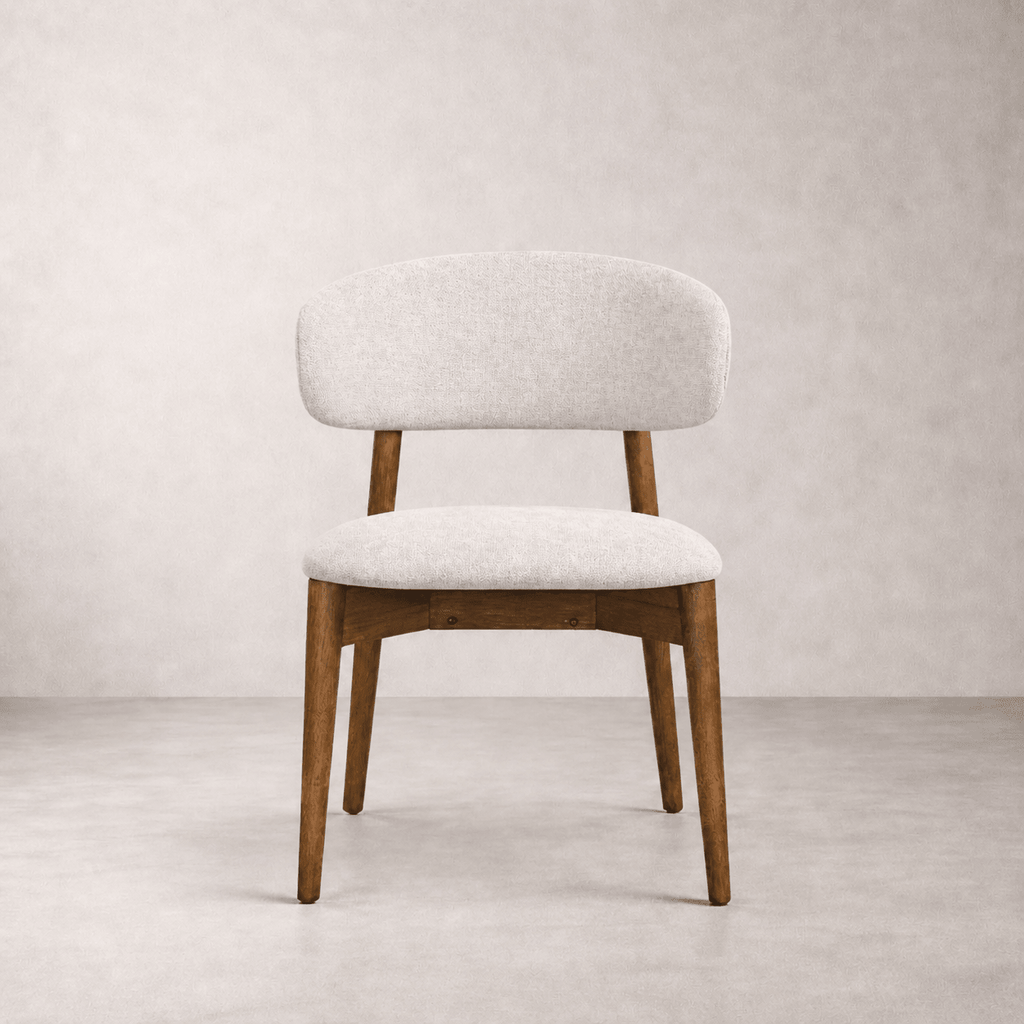 Dining ChairsBlush Solid Wood Dining Chair, Cream - Dekor Butik