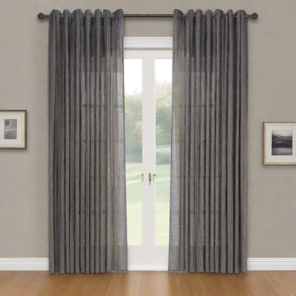 CurtainsBoca Jacquard Semi Sheer Grommet Curtain - Dekor Butik
