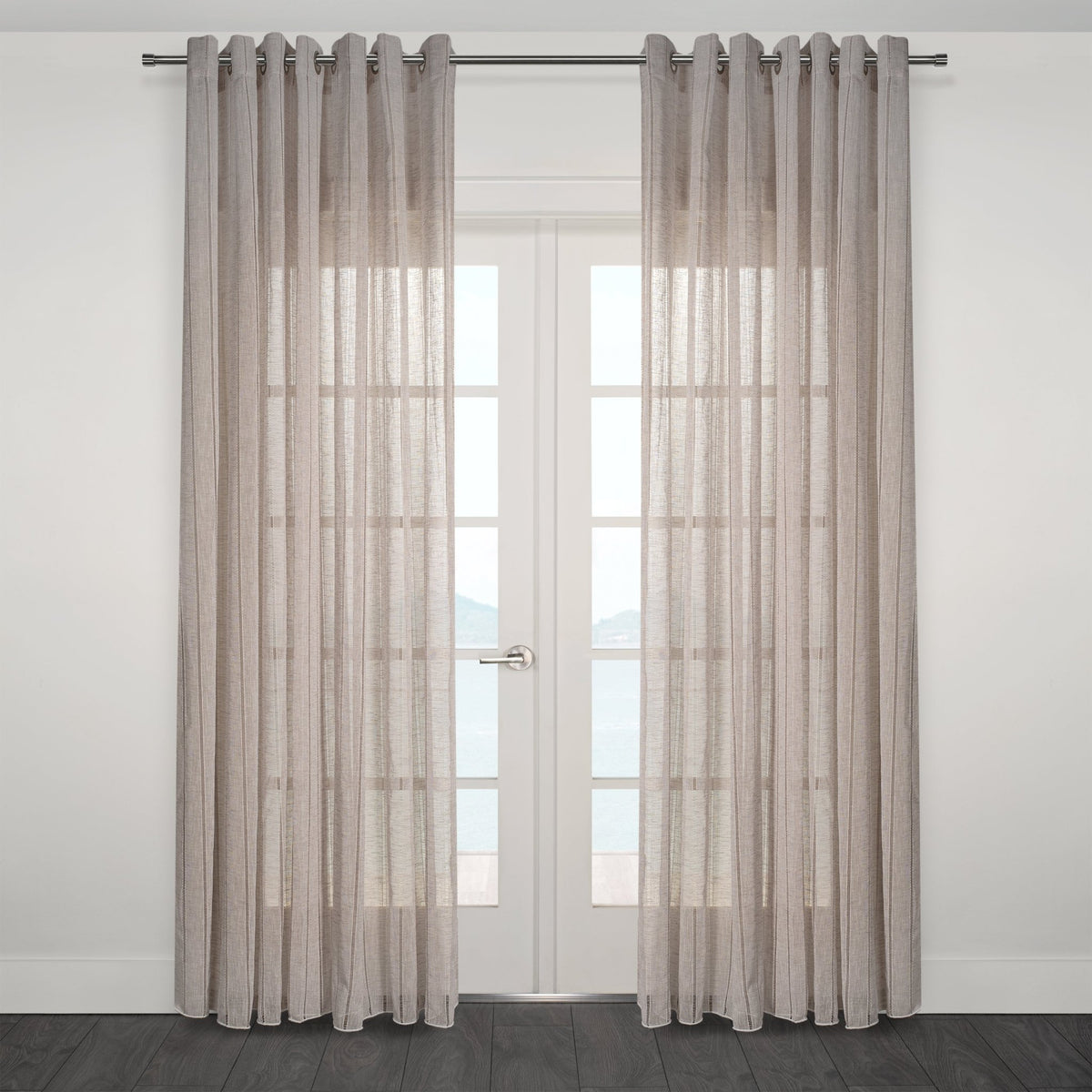 CurtainsBoca Jacquard Semi Sheer Grommet Curtain - Dekor Butik