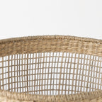 Bowie 19.7L x 19.7W x 19.7H (Set of 3) Medium Brown Seagrass Round Basket W/ Handles - Dekor Butik