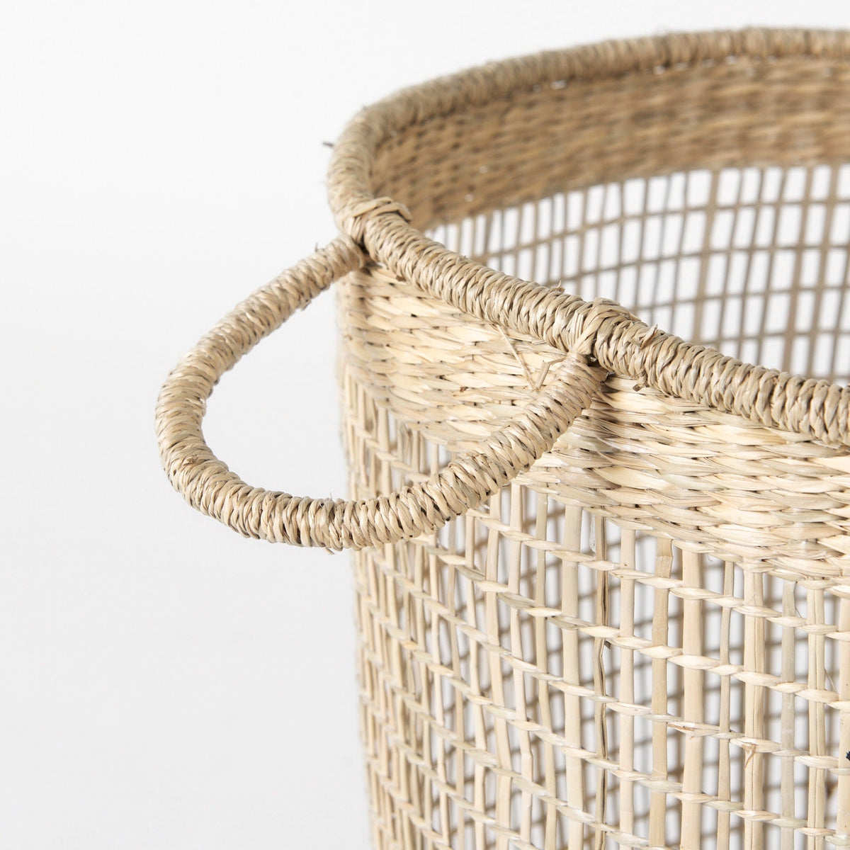Bowie 19.7L x 19.7W x 19.7H (Set of 3) Medium Brown Seagrass Round Basket W/ Handles - Dekor Butik