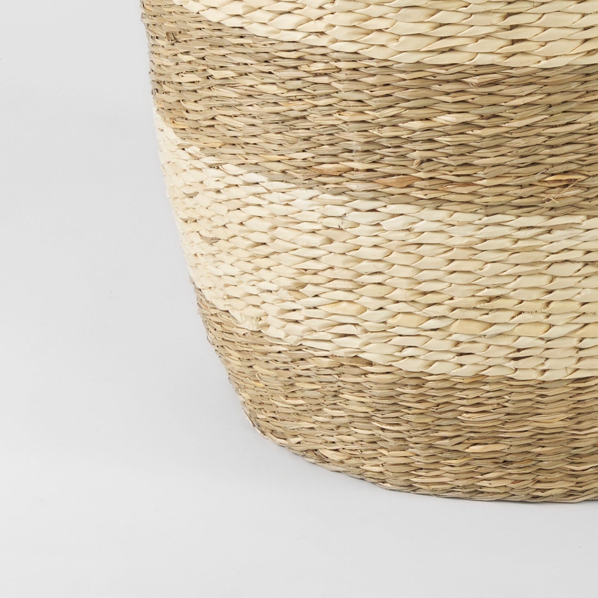 Bradley 18.1L x 18.1W x 16.0H (Set of 2) Light Brown W/Striped Seagrass Basket W/ Handles - Dekor Butik