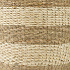 Bradley 18.1L x 18.1W x 16.0H (Set of 2) Light Brown W/Striped Seagrass Basket W/ Handles - Dekor Butik
