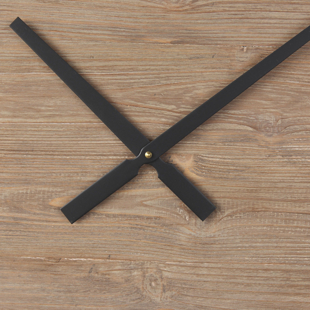 Brielle 29.9L x 2.1W x 29.9H Black Iron W/Wood Round Wall Clock - Dekor Butik