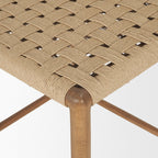 Brinley Woven Paper Rope w/ Brown Wood Frame Counter Stool - Dekor Butik