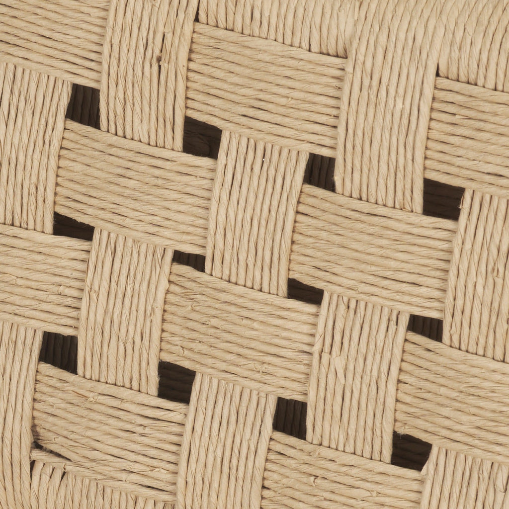 Brinley Woven Paper Rope w/ Brown Wood Frame Counter Stool - Dekor Butik
