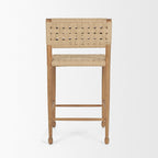 Brinley Woven Paper Rope w/ Brown Wood Frame Counter Stool - Dekor Butik