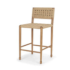 Brinley Woven Paper Rope w/ Brown Wood Frame Counter Stool - Dekor Butik