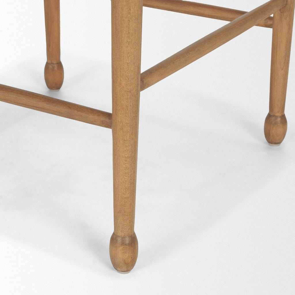 Brinley Woven Paper Rope w/ Brown Wood Frame Counter Stool - Dekor Butik