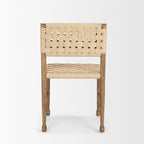 Brinley Woven Paper Rope w/ Brown Wood Frame Dining Chair - Dekor Butik