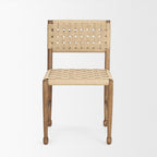 Brinley Woven Paper Rope w/ Brown Wood Frame Dining Chair - Dekor Butik