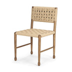 Brinley Woven Paper Rope w/ Brown Wood Frame Dining Chair - Dekor Butik