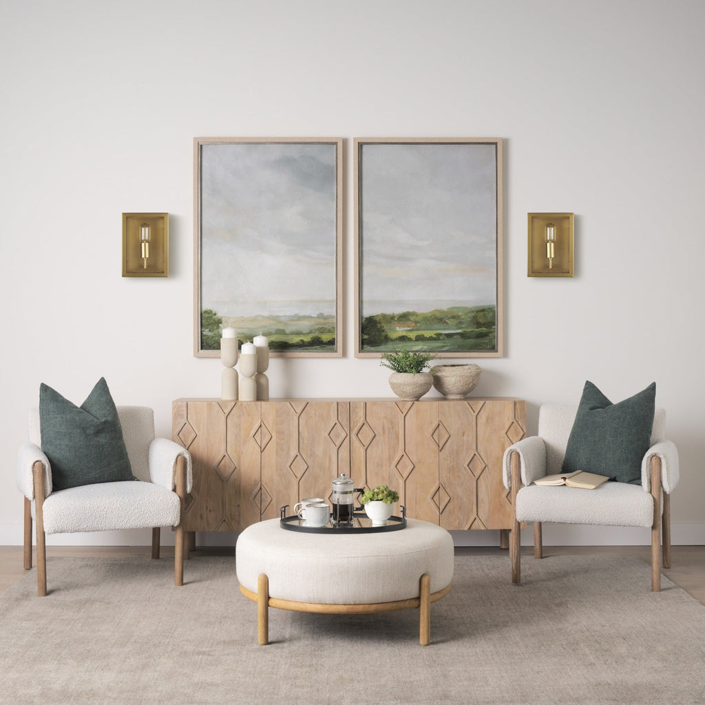 Cairn Brushed Gold Metal w/ Glass 1 - Light Wall Sconce - Dekor Butik