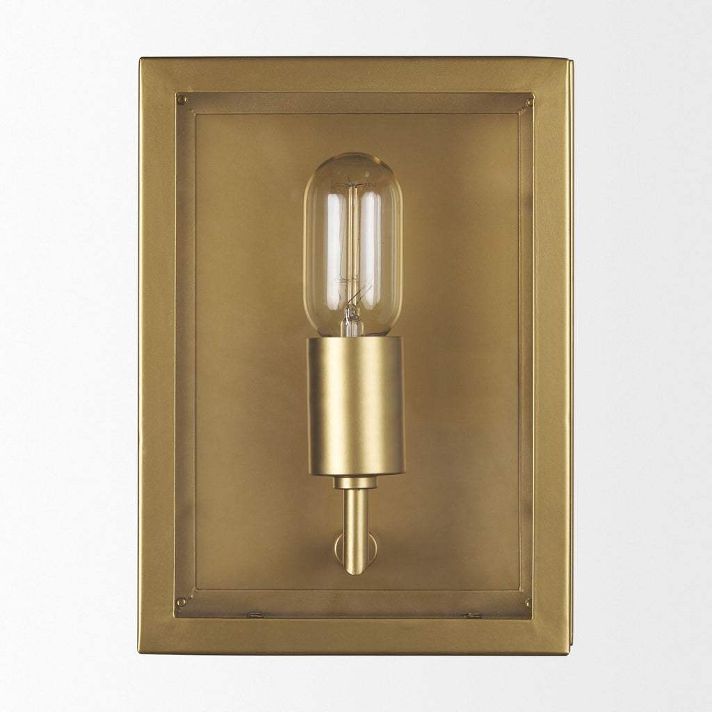 Cairn Brushed Gold Metal w/ Glass 1 - Light Wall Sconce - Dekor Butik