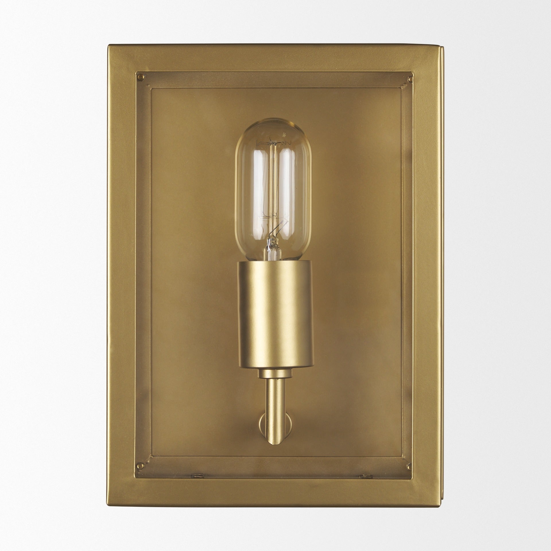 Cairn Brushed Gold Metal w/ Glass 1 - Light Wall Sconce - Dekor Butik
