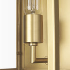Cairn Brushed Gold Metal w/ Glass 1 - Light Wall Sconce - Dekor Butik