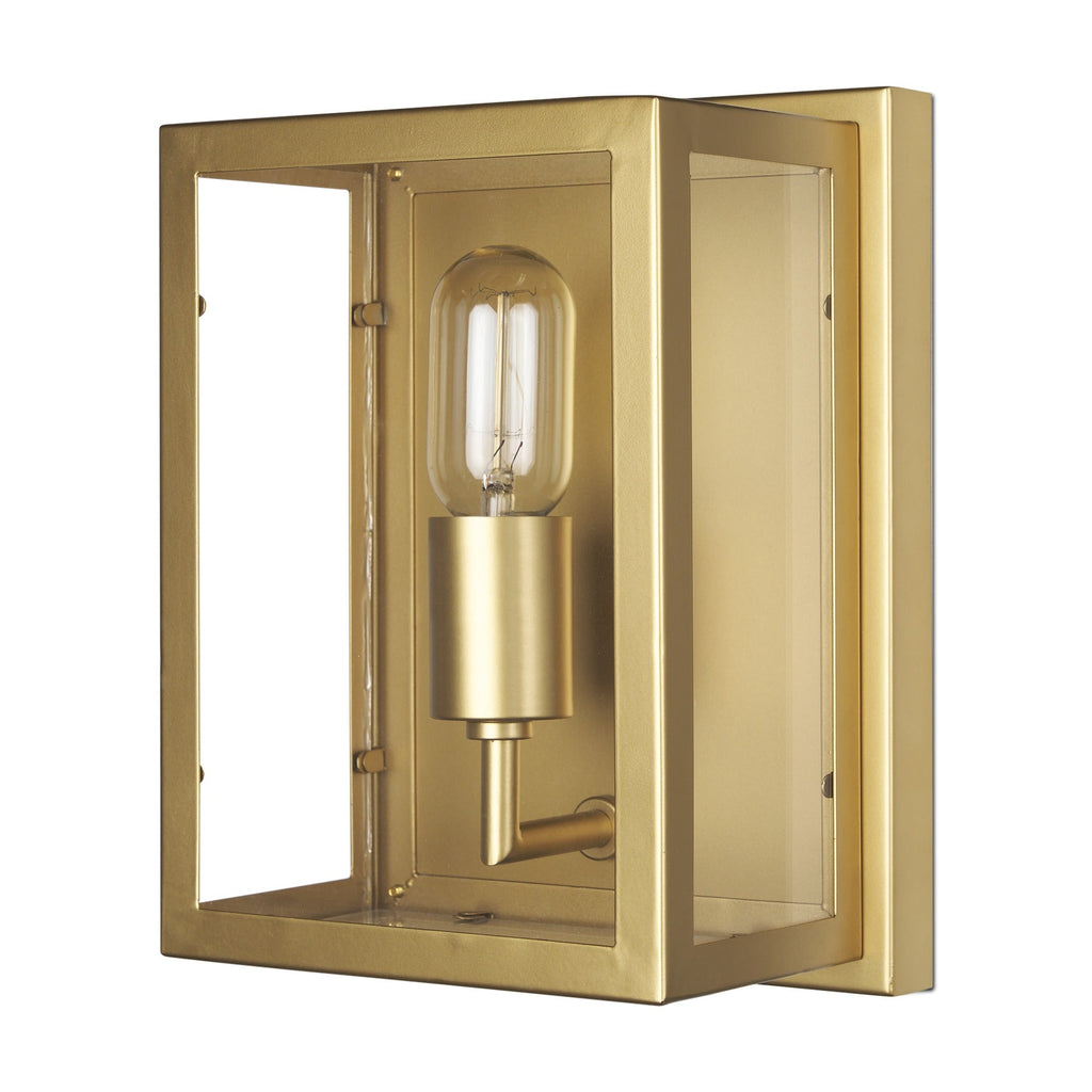 Cairn Brushed Gold Metal w/ Glass 1 - Light Wall Sconce - Dekor Butik