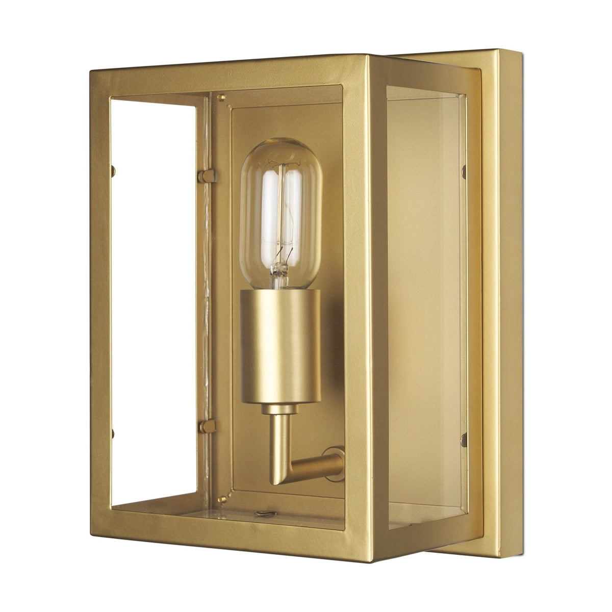 Cairn Brushed Gold Metal w/ Glass 1 - Light Wall Sconce - Dekor Butik