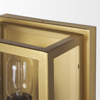Cairn Brushed Gold Metal w/ Glass 1 - Light Wall Sconce - Dekor Butik