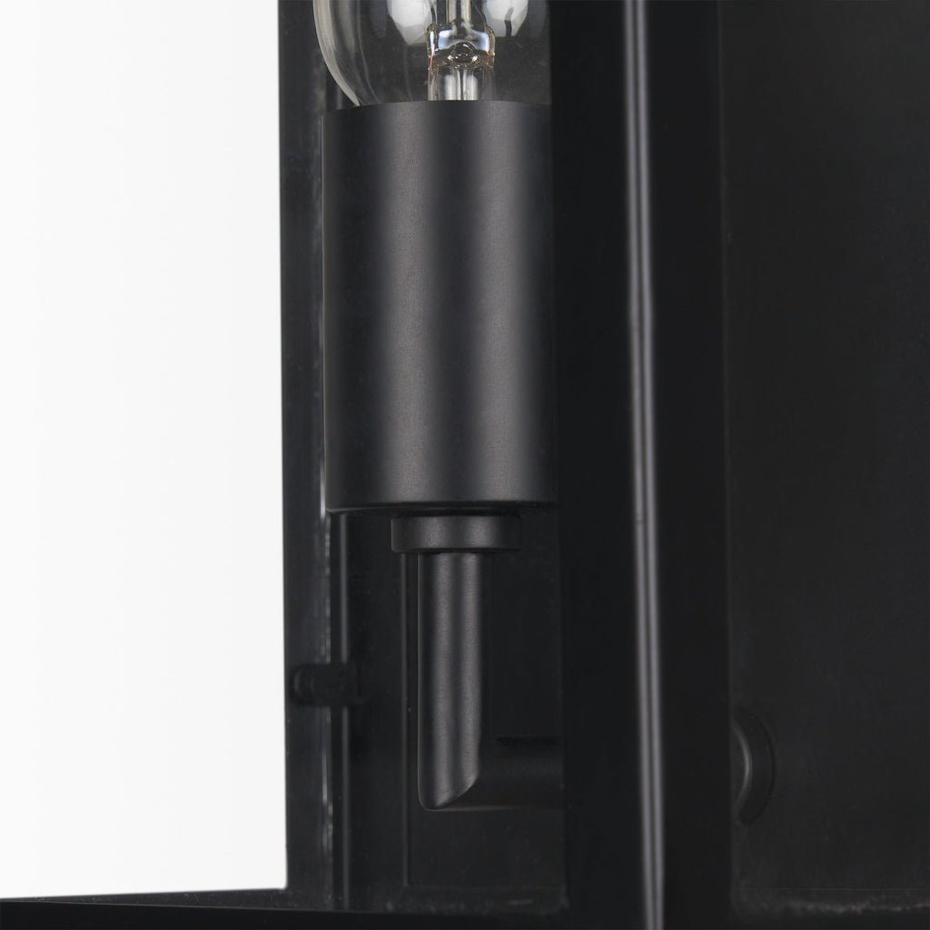 Cairn Matte Black Metal w/ Glass 1 - Light Wall Sconce - Dekor Butik