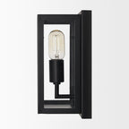 Cairn Matte Black Metal w/ Glass 1 - Light Wall Sconce - Dekor Butik